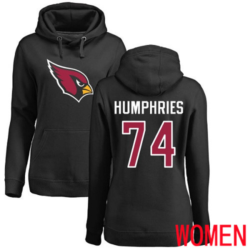 Arizona Cardinals Black Women D.J. Humphries Name And Number Logo NFL Football 74 Pullover Hoodie Sweatshirts